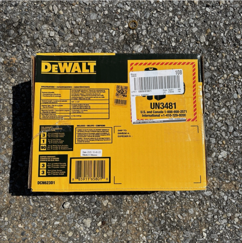 DEWALT DCN623D1 20V MAX Atomic 23 Gauge Pin Nailer Kit New Sealed | 1007645284