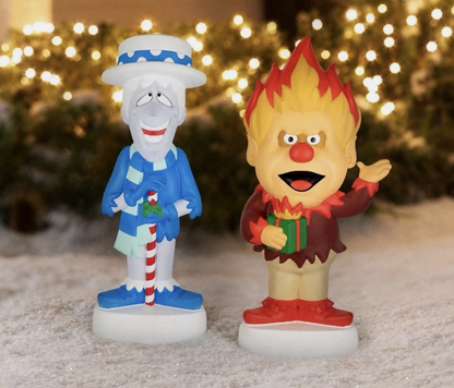 32" Heat and Snow Miser LED Lighted Blow Mold Outdoor Christmas Decor Gemmy New