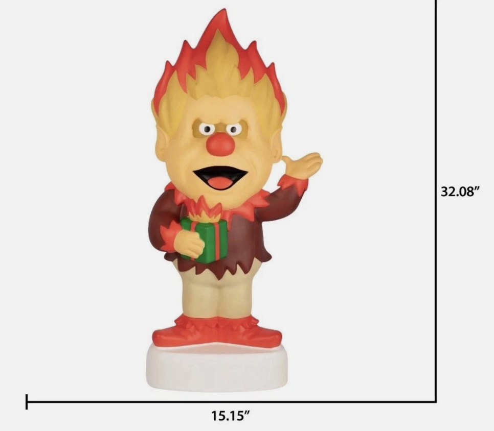 32" Heat and Snow Miser LED Lighted Blow Mold Outdoor Christmas Decor Gemmy New