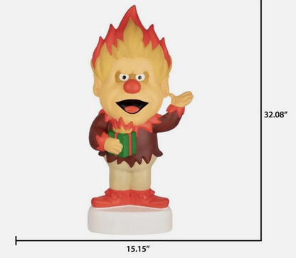 32" Heat and Snow Miser LED Lighted Blow Mold Outdoor Christmas Decor Gemmy New