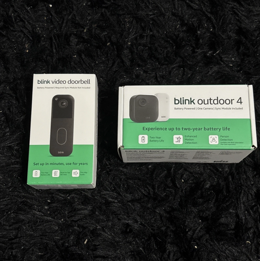 Blink Outdoor 4 Wireless Camera Security System & Blink Video Doorbell BUNDLE