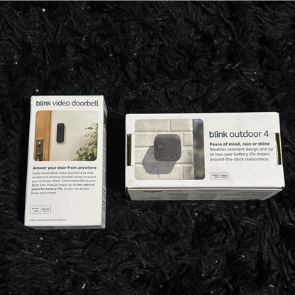 Blink Outdoor 4 Wireless Camera Security System & Blink Video Doorbell BUNDLE