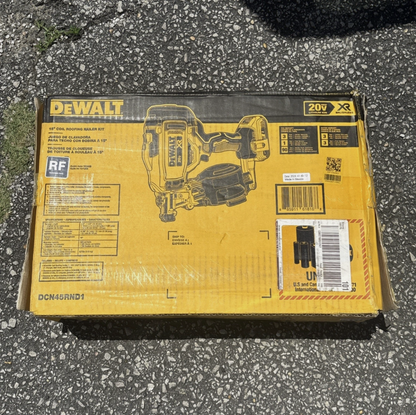 New DEWALT DCN45RND1 20V MAX XR Cordless 15° Coil Roofing Nailer Kit SHIP TODAY